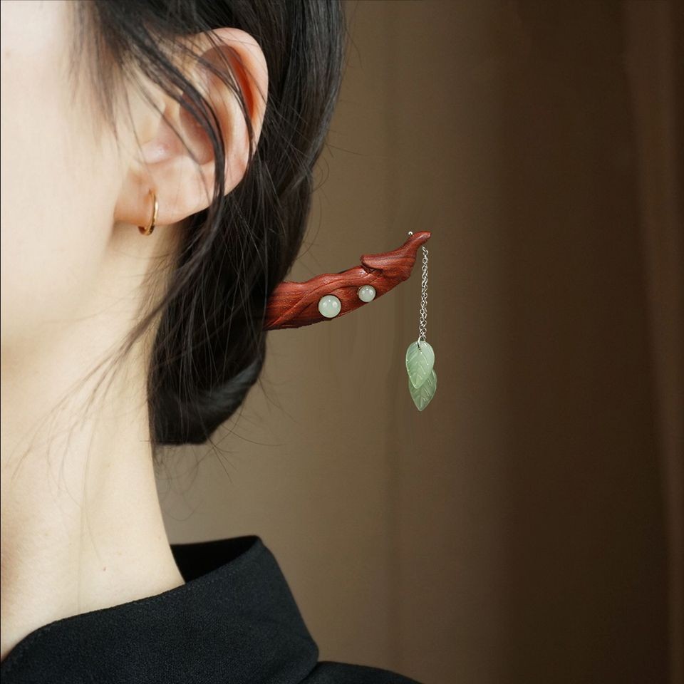 Vintage Red Sandalwood Hairpin Simple Chinese Style Hair Stick Accessories