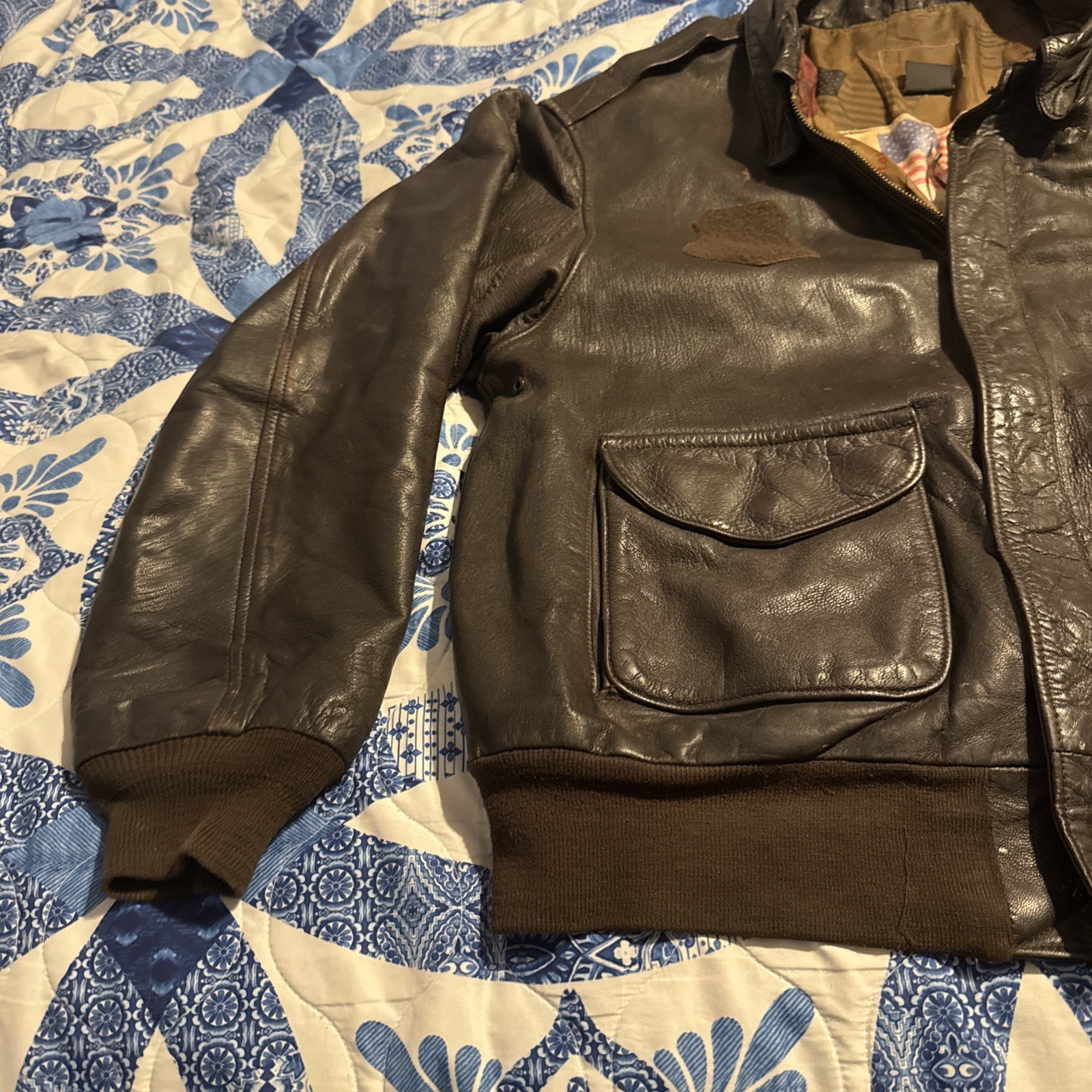 Vtg Avirex Limited Leather Bomber Military Jacket (Read Below) Lg-XL