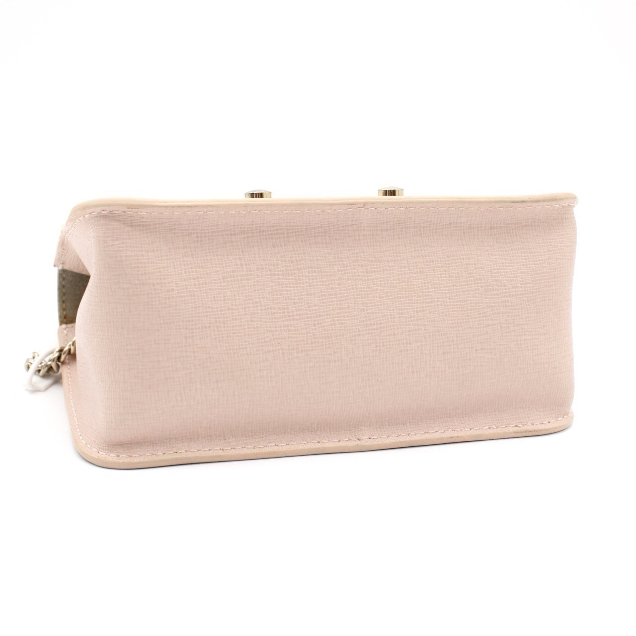 Leather Pink Beige Chain Shoulder Bag Crossbody Gold Hardware