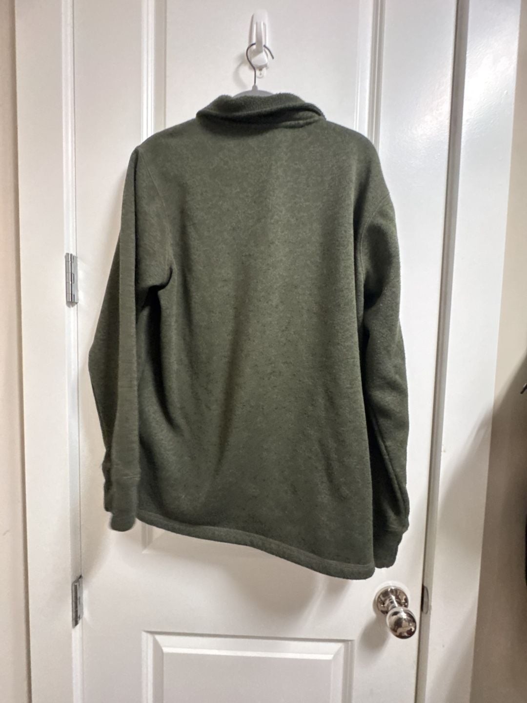Eddie Bauer Men’s Olive Green Fleece 1/4 Zip Pullover