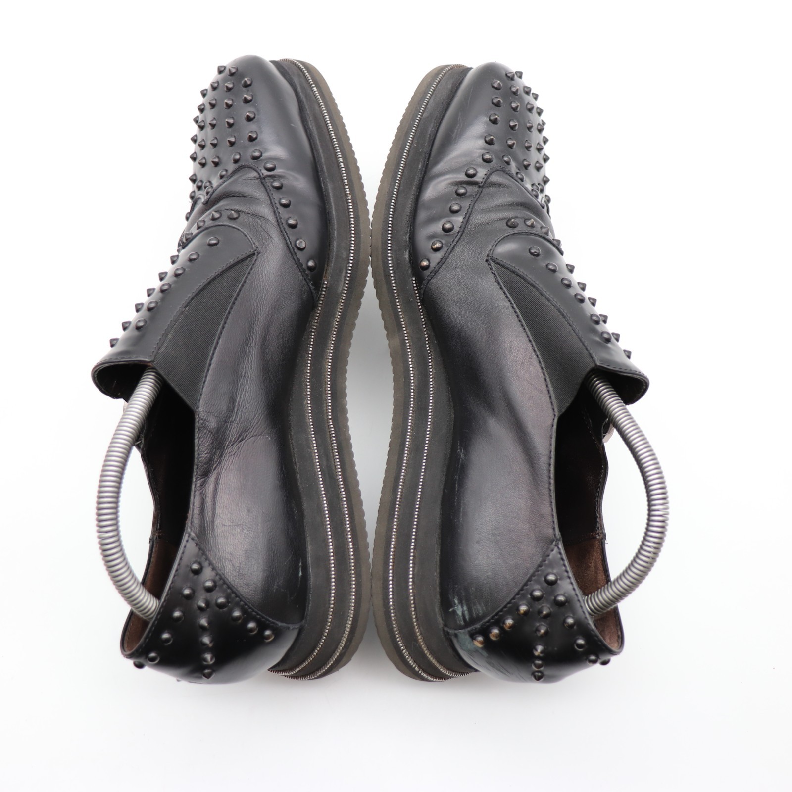 Cesare Paciotti Double Monk Men’s Size UK 8 US 9 Black Leather Studded