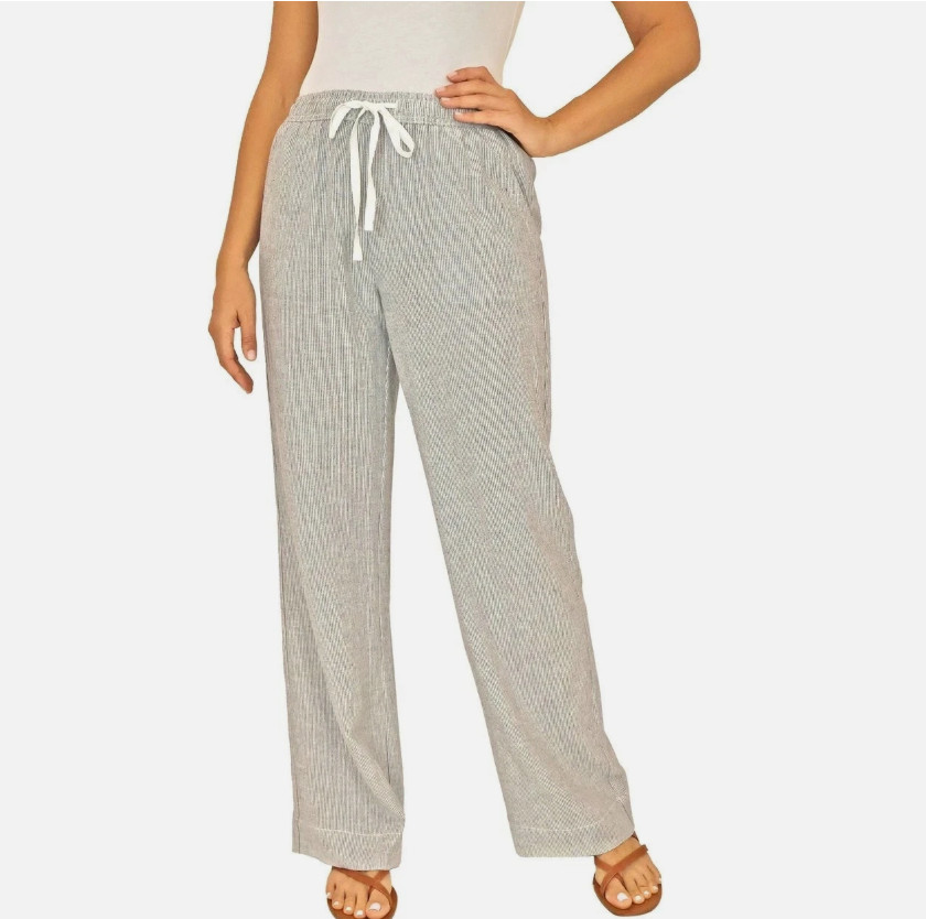 Briggs Women’s Pull-On Linen Blend Pant, Multi, XL