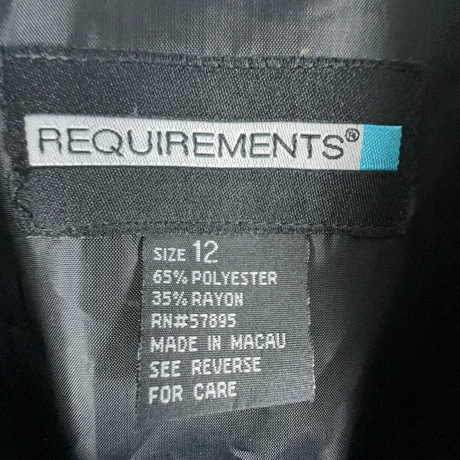 Requirements Blazer Jacket Size 12 Black Abstract Print Button Front Lined