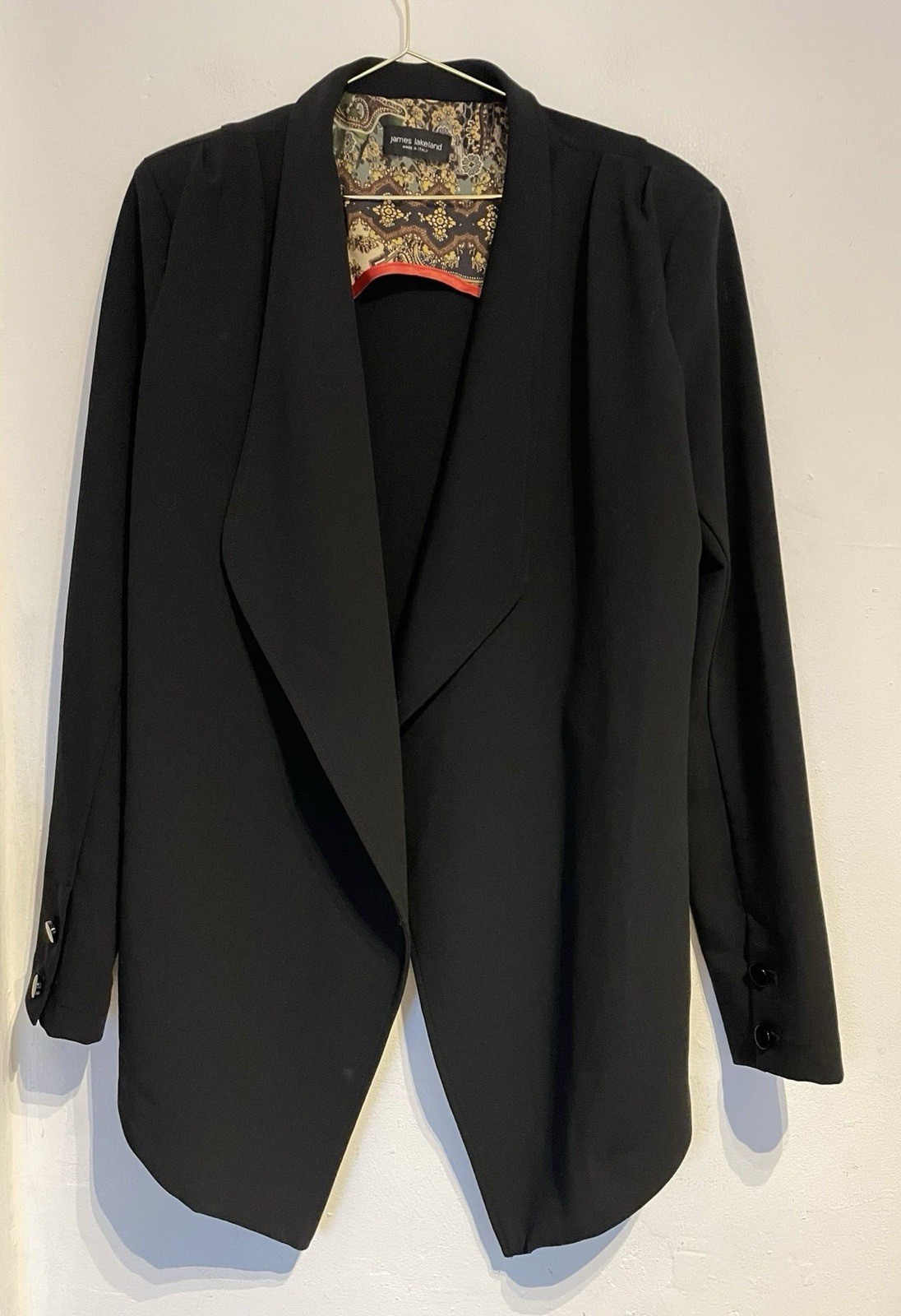 James Lakeland jacket waterfall Blazer black 50 XXL Ringmaster Made In Italy