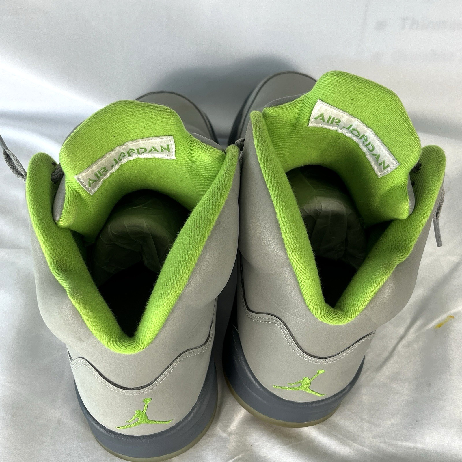 Jordan 5 Retro Green Bean Grey Leather Sneakers Size 8.5 DM9014-003