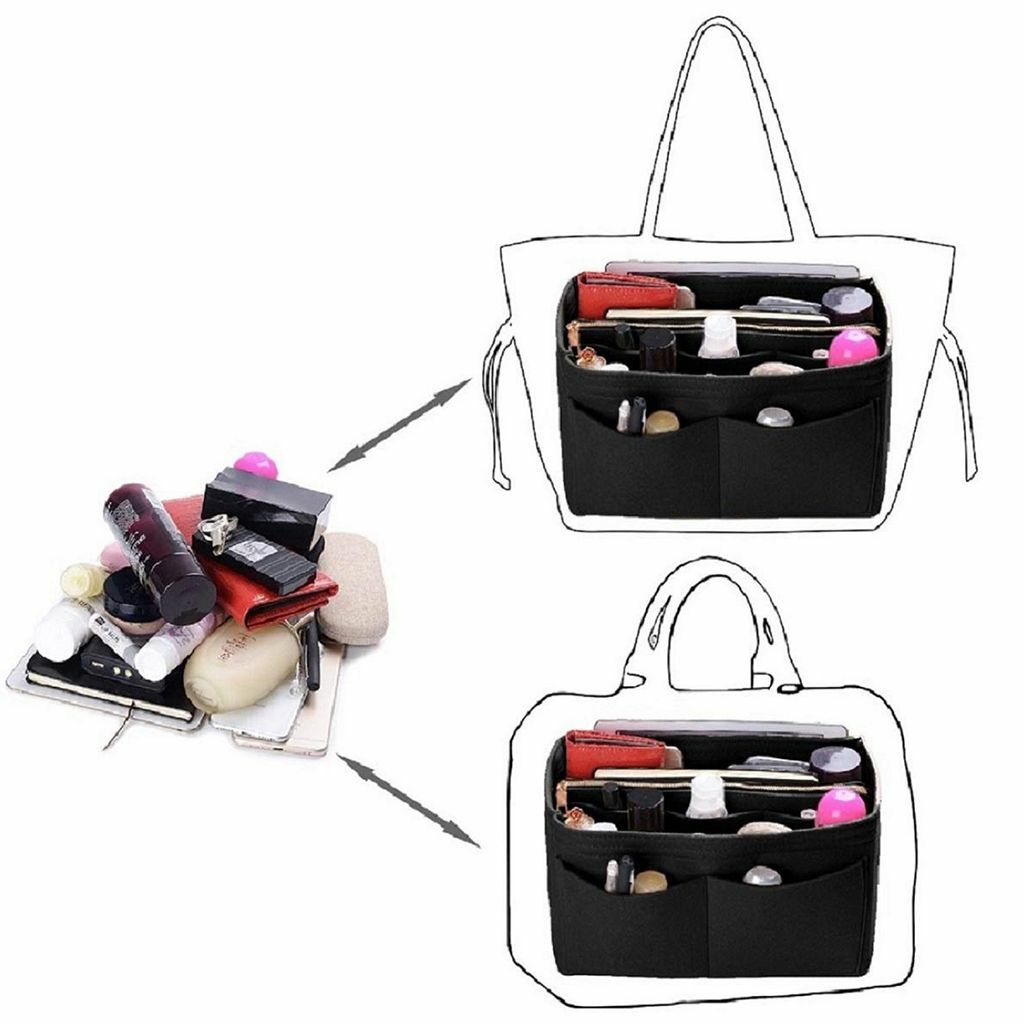 Felt Purse Handbag Organizer Insert Multi pocket Storage Tote Shaper Liner Bag