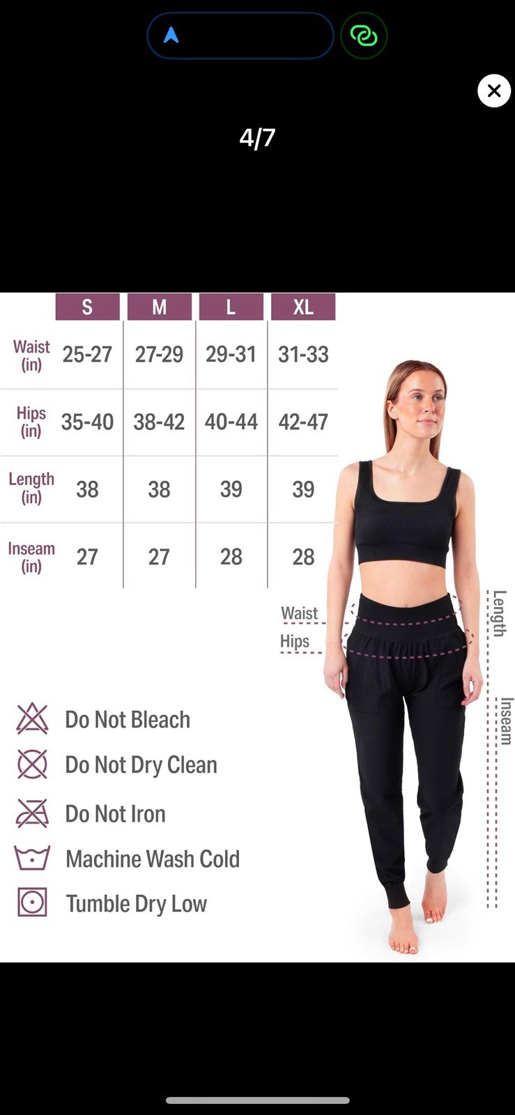 Satina, High Waisted, Tummy Control Leggings, Large 77% Nylon 23% Spandex