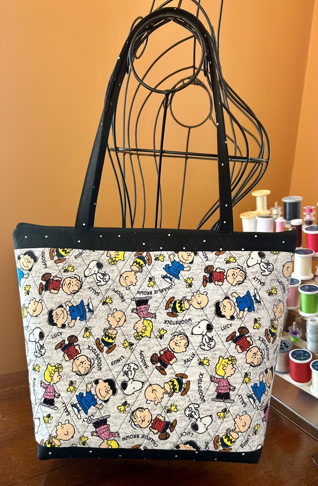 New Handmade Quilted Peanuts Gang Snoopy 11×13” Purse & Wallet