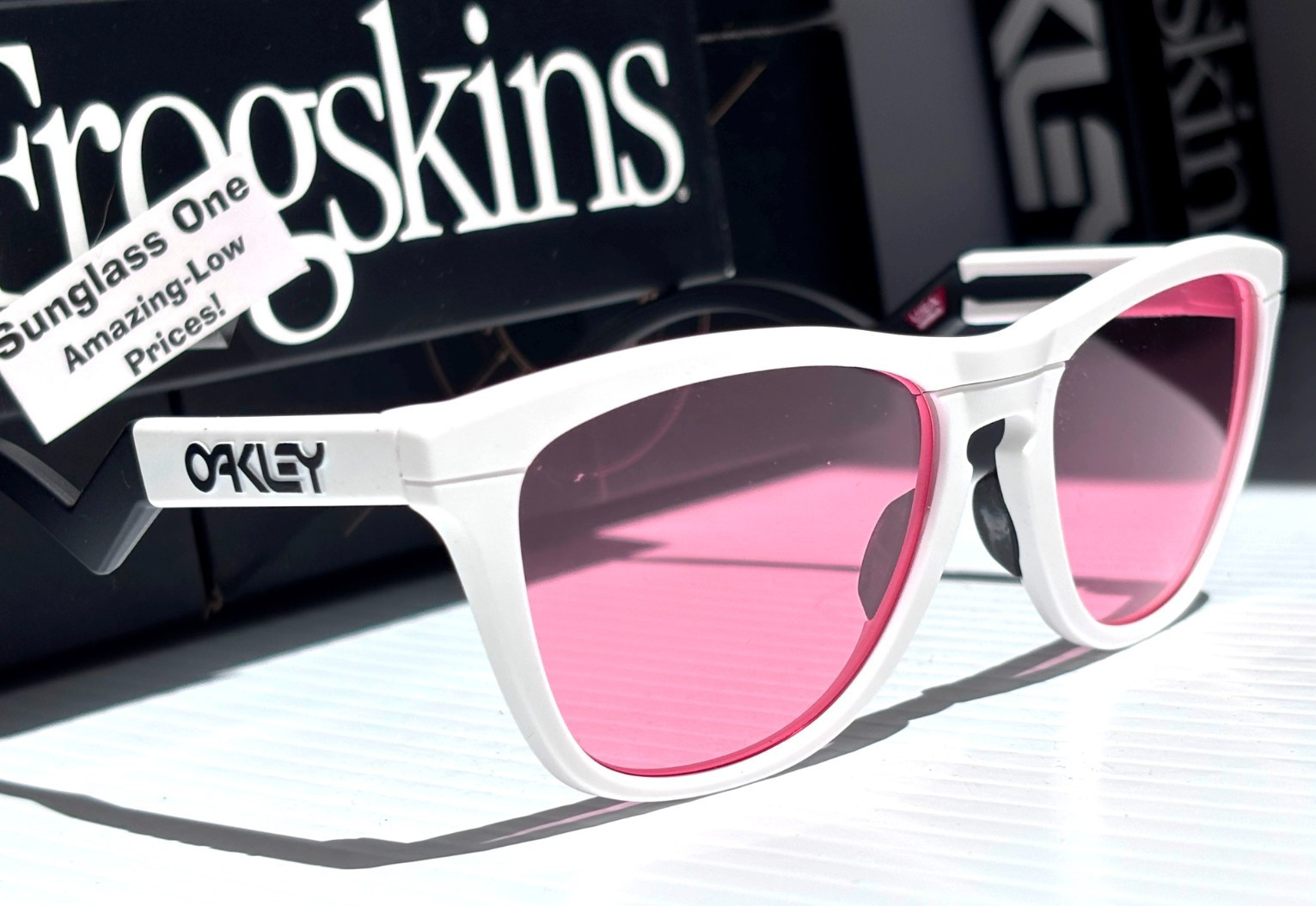 Oakley FROGSKINS HYBRID Matte White GALAXY HD Pink Lens Sunglass 9289-08