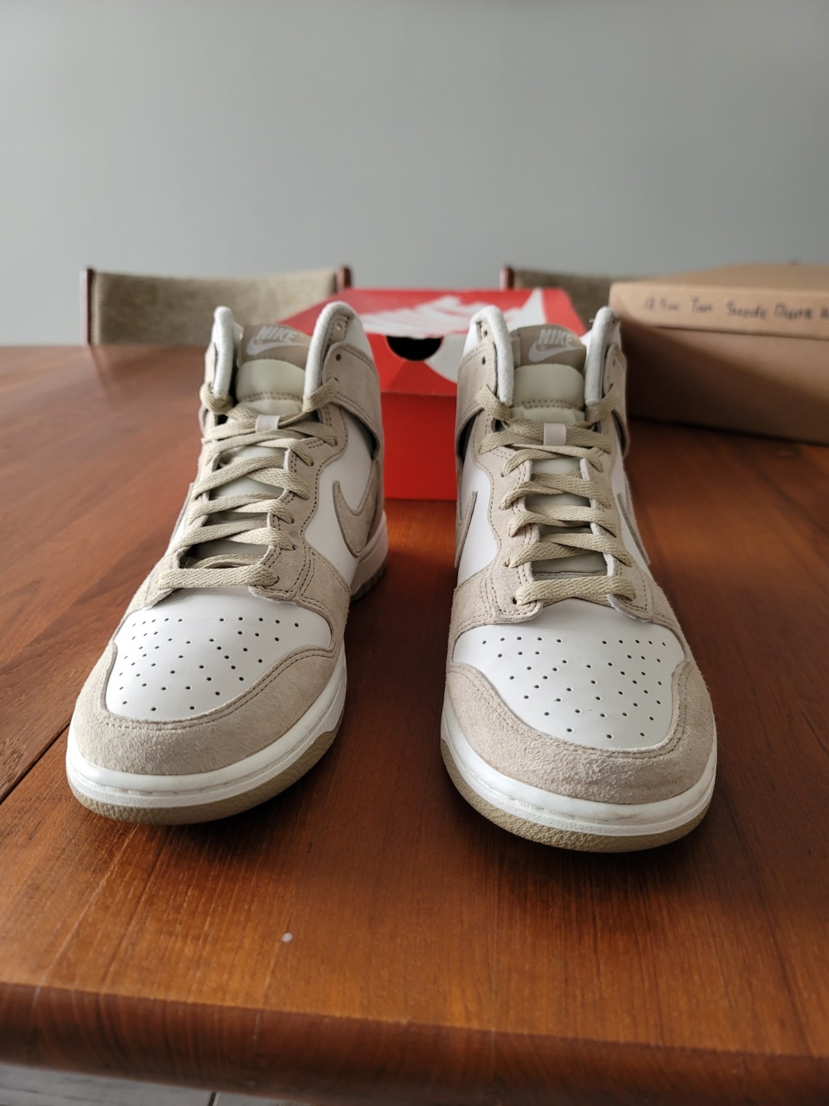Size 9.5 – Nike Dunk High Sand Tan Suede Phantom / Limestone White DQ7679 001