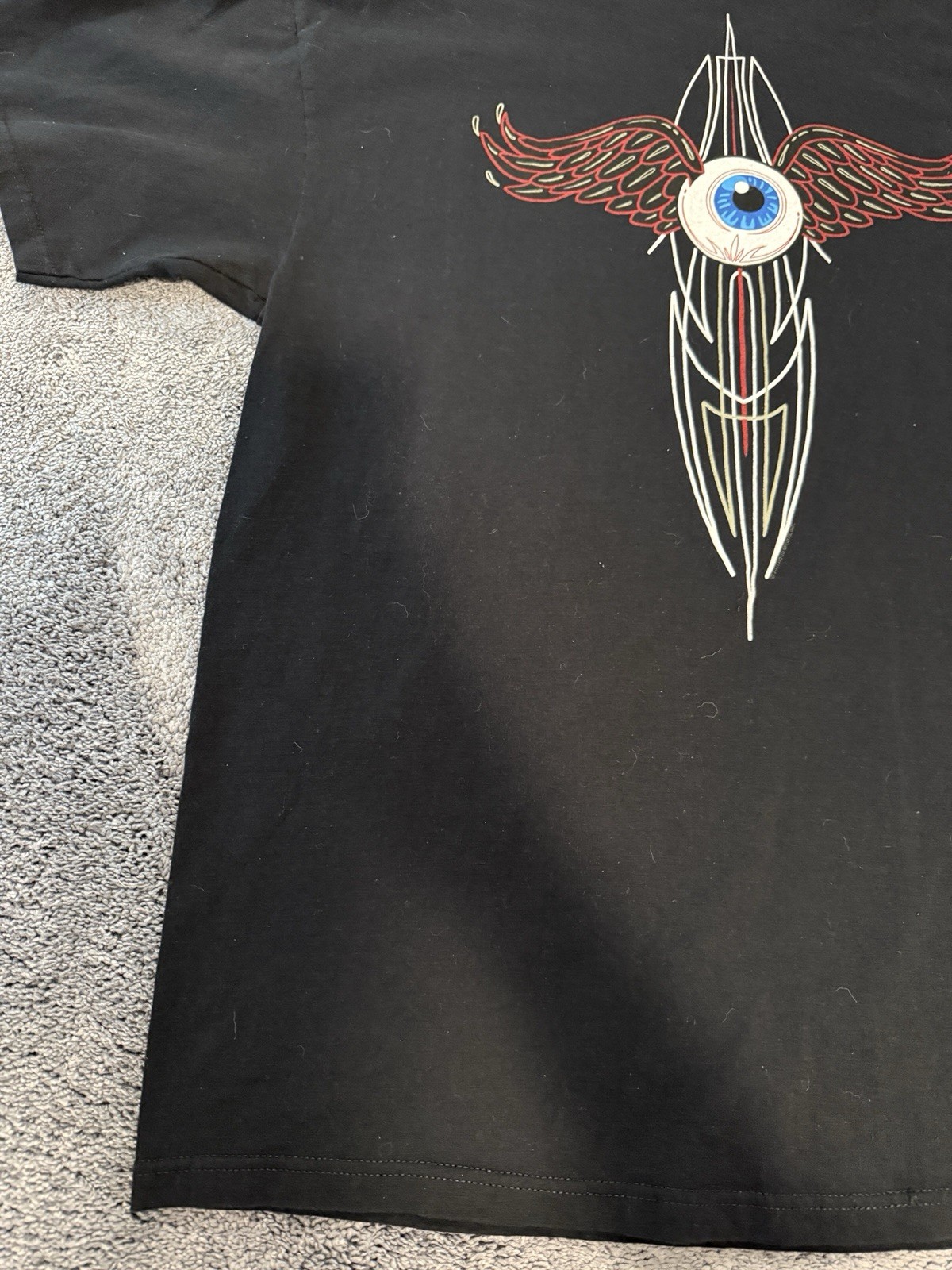 Hot Leathe Legendary Eye Roses Graphic T-Shirt Black XL Vintage Style Streetwea.