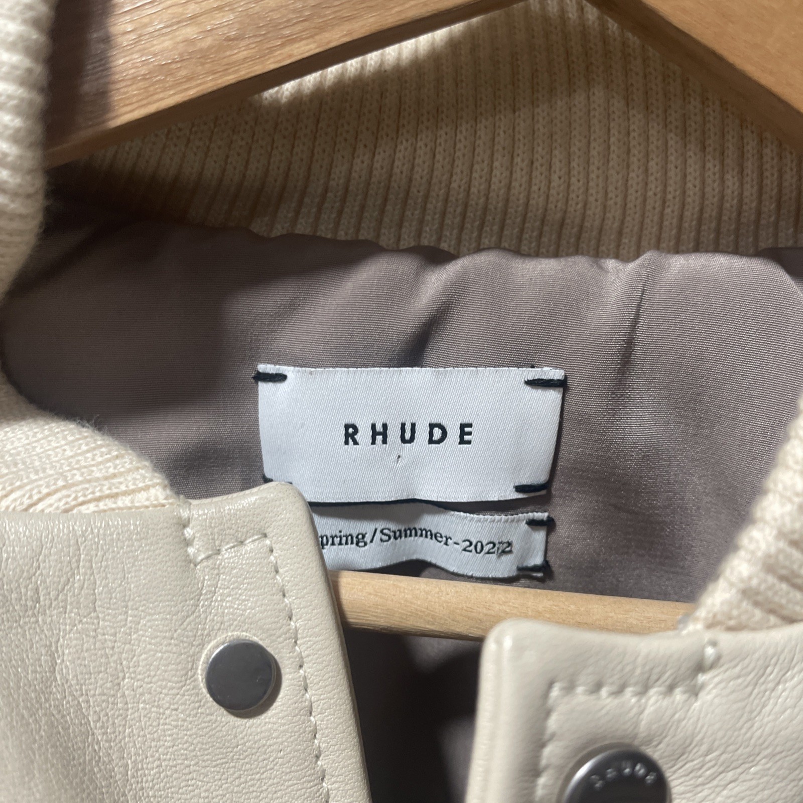Rhude Spring Summer 2022 Leather Bomber Jacket Men’s Size L