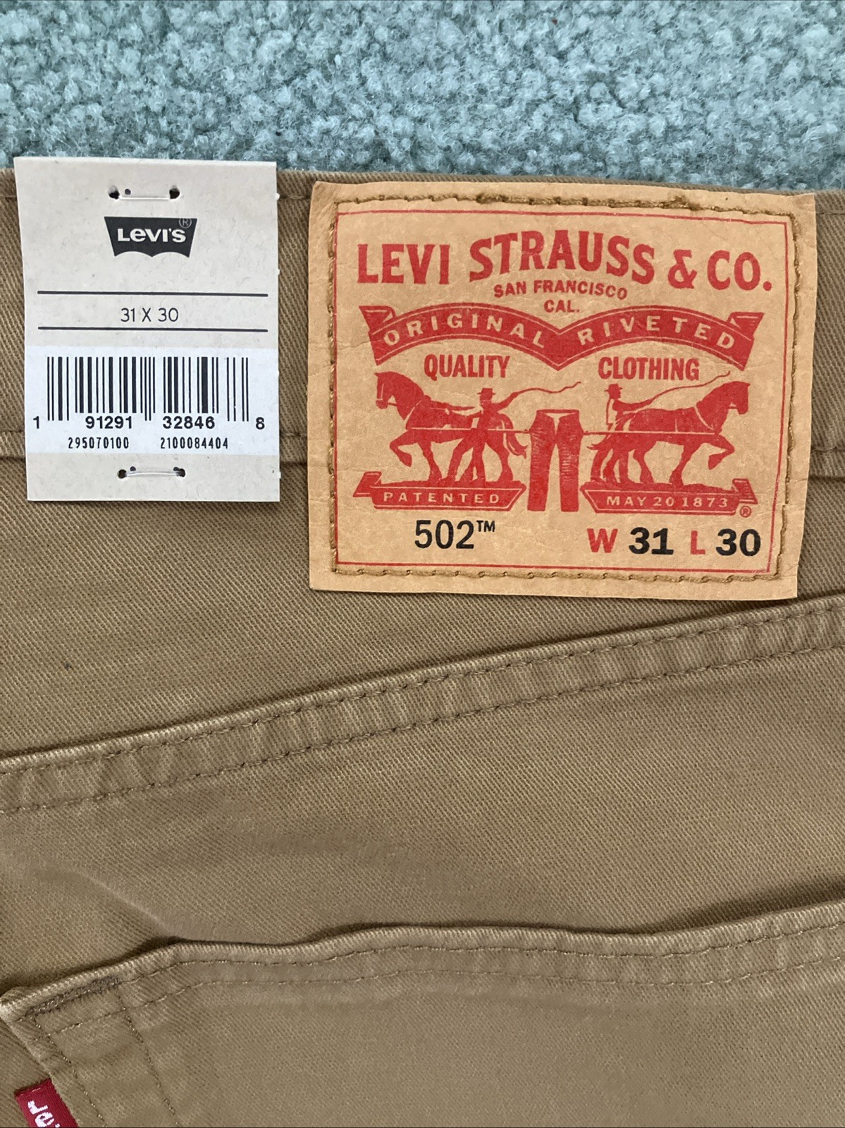 NWT Men’s Levis 502 Taper Stretch Caraway Soft Wash Jeans Size 31”x30”