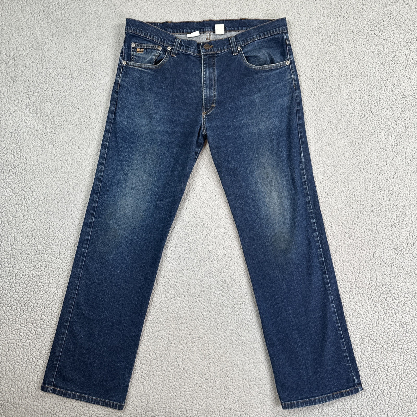 All American Clothing Co Straight Leg Jeans Men 36×32 Blue Dark Wash Made in USA