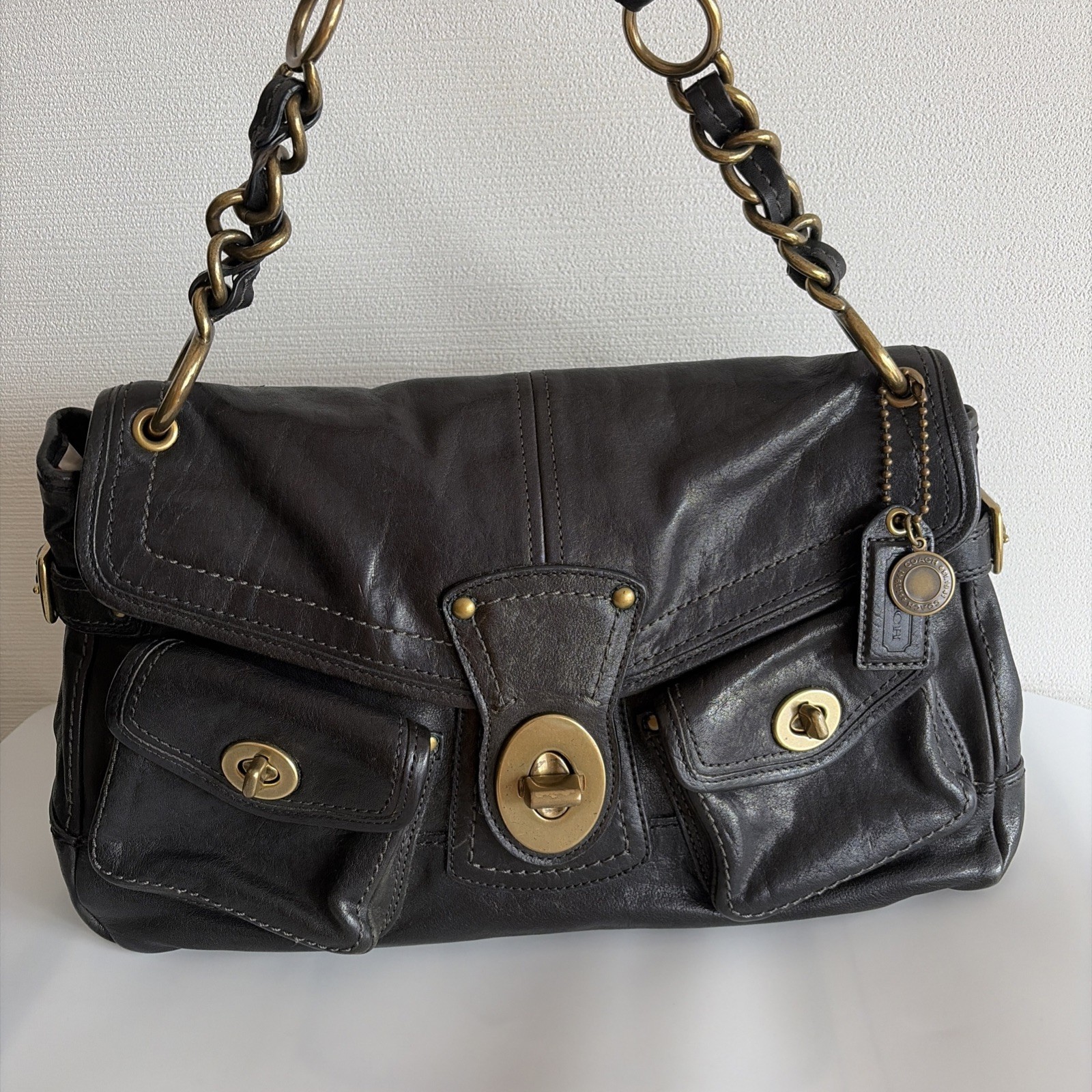 VTG Coach 11128 65th Anniversary Legacy Leigh Black Leather Satchel