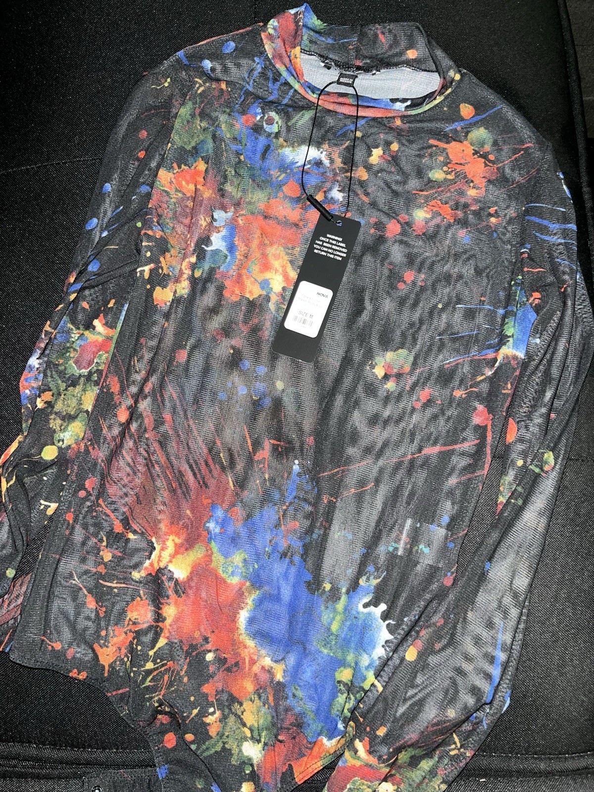 New Fashion Nova Paint Splatter Bodysuit Size Medium