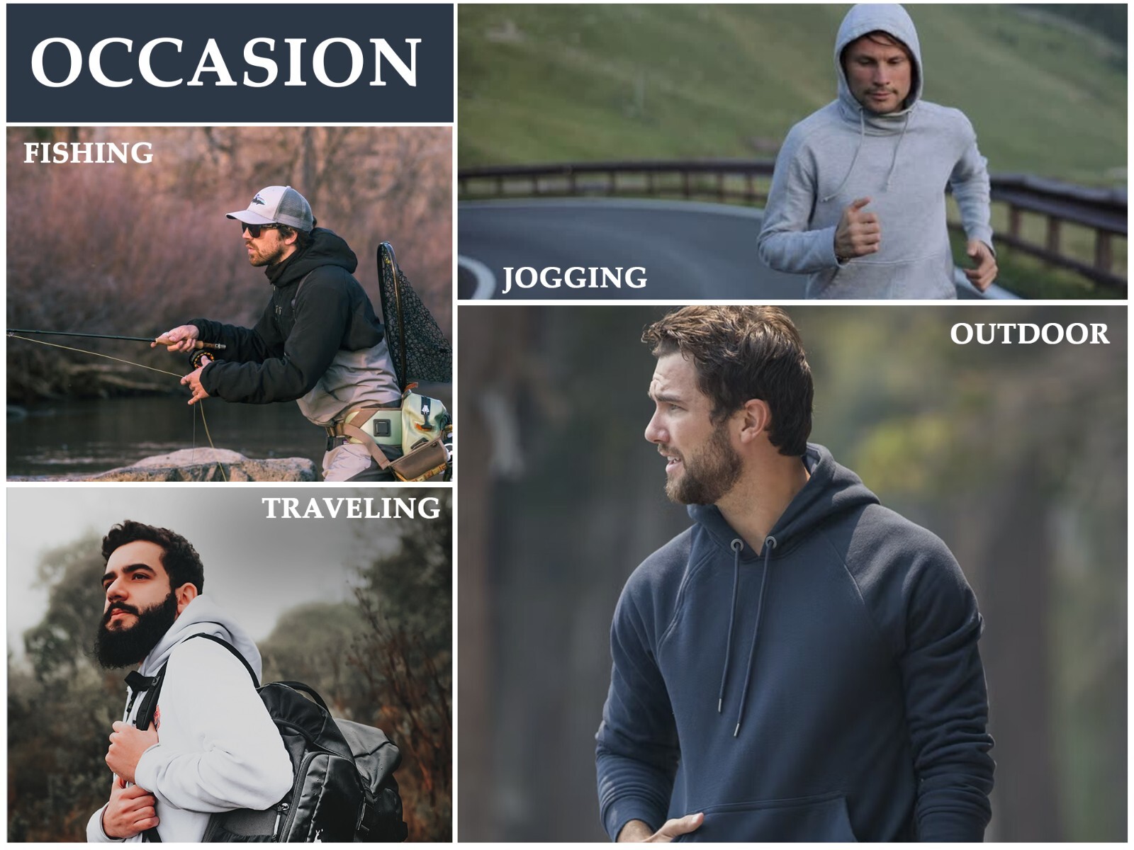 3-Pack Men’s Heavyweight Premium Fabric Fleece Lined Pullover Hoodie (S-2XL)