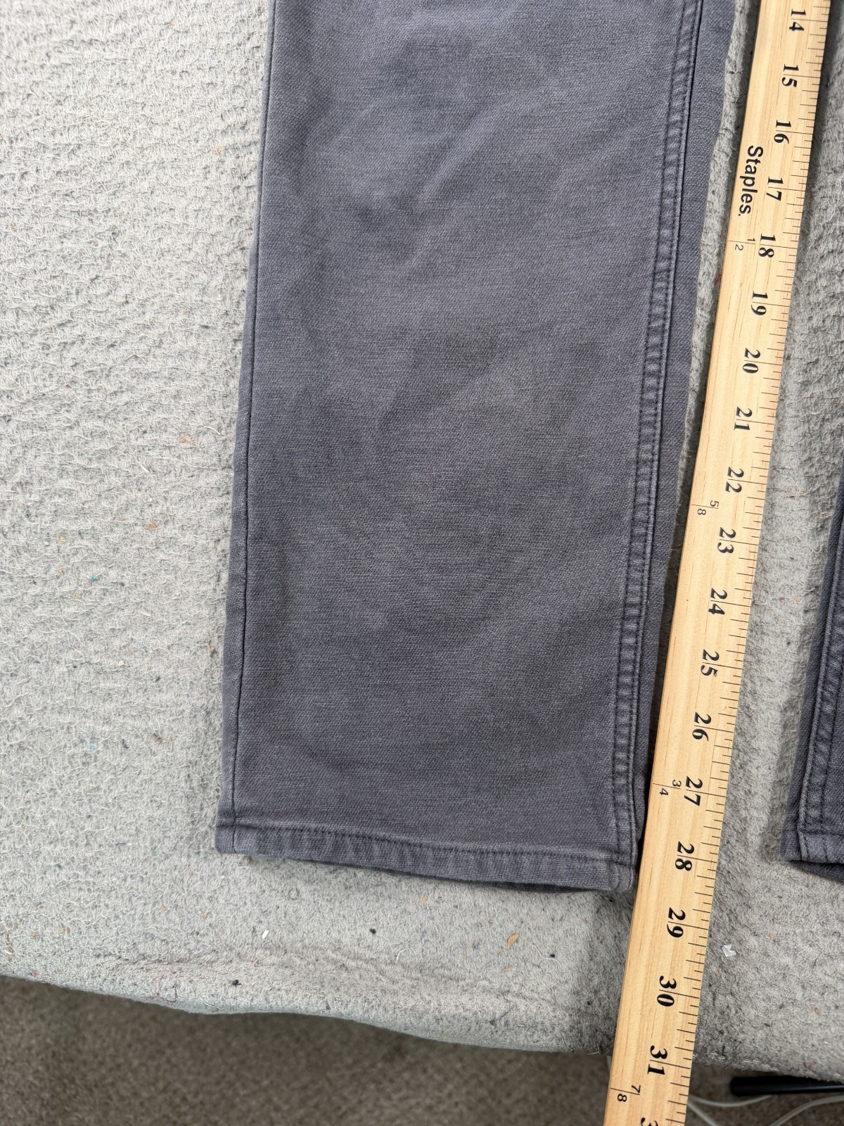 Faherty Jeans Mens 32×28 Gray Charcoal Wash Regular Straight Denim Pants Casual