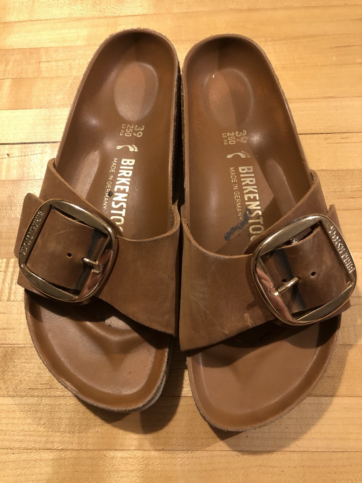 Birkenstock Madrid Big Buckle Women’s Sandals – Cognac, US 8, Medium/Narrow