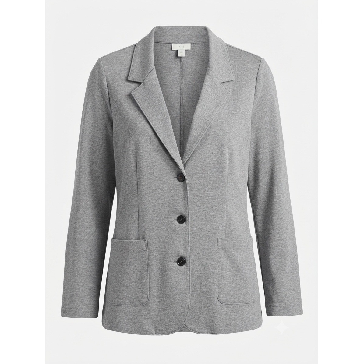 J.Jill Gray Blazer Women’s Large Cotton Spandex Casual Workwear Jacket Pocket