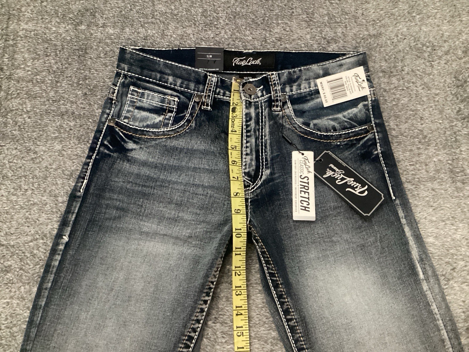 True Luck Straight Slim Fit Comfort Stretch Jeans Size Men’s Size 30×32 NEW