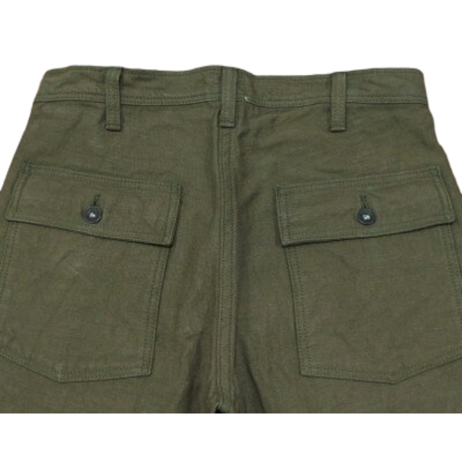 SAMURAI JEANS SJ52BP 15oz HEAVY BACK SATIN BAKER PANTS Olive One-washed