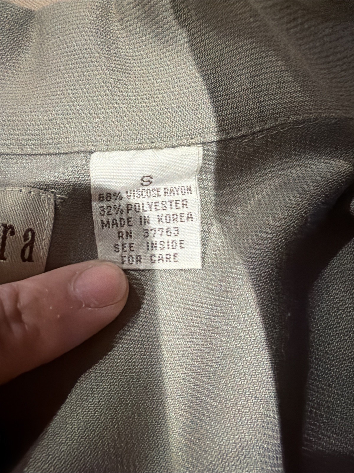 Cubavera Camp Shirt~Sage Green~Embroidery Palms~Men sz S~Linen Blend~Pockets~New