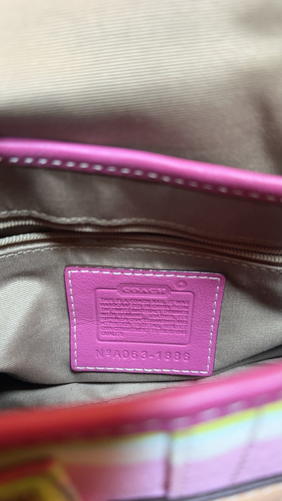 Coach Striped Multicolor Small Shoulder Bag w/ Detachable Strap Buckle Magnetic