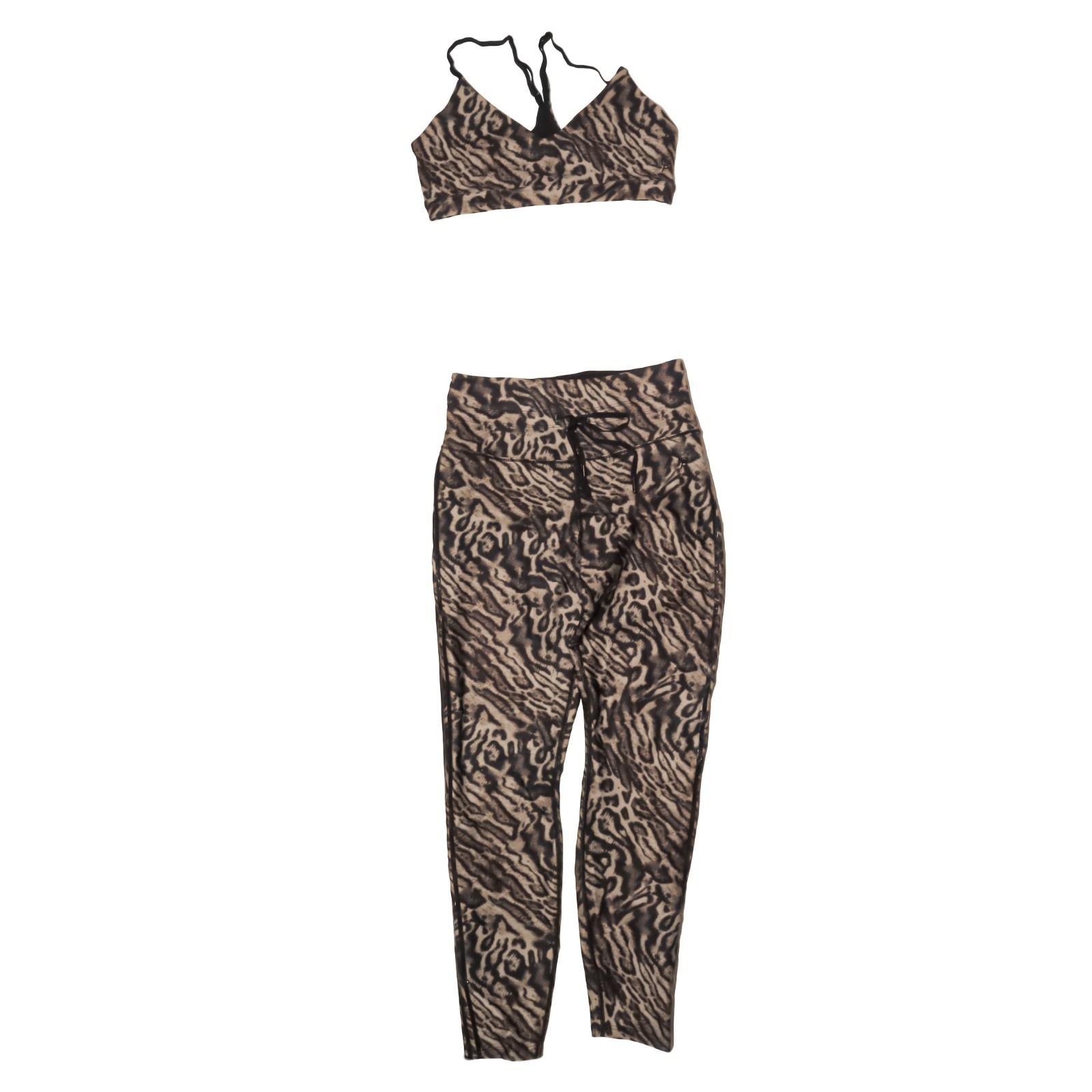 Good American Womens Sports Bra Leggings Set Size 2 [Medium] Jaguar Animal Print