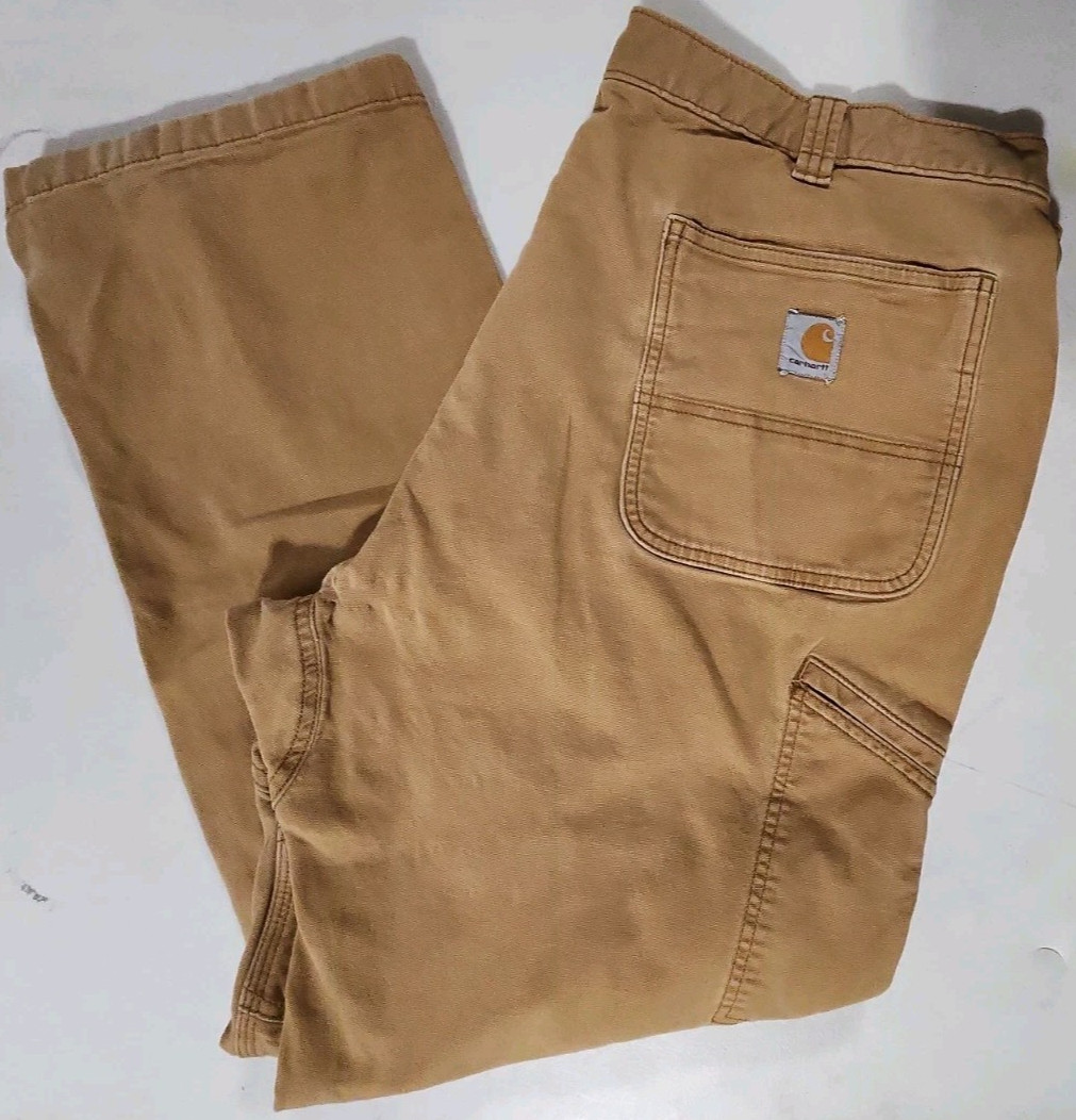 Mens 42 x 29 CARHARTT 102802 918 Double Front Relaxed Fit Carpenter Cotton Pants