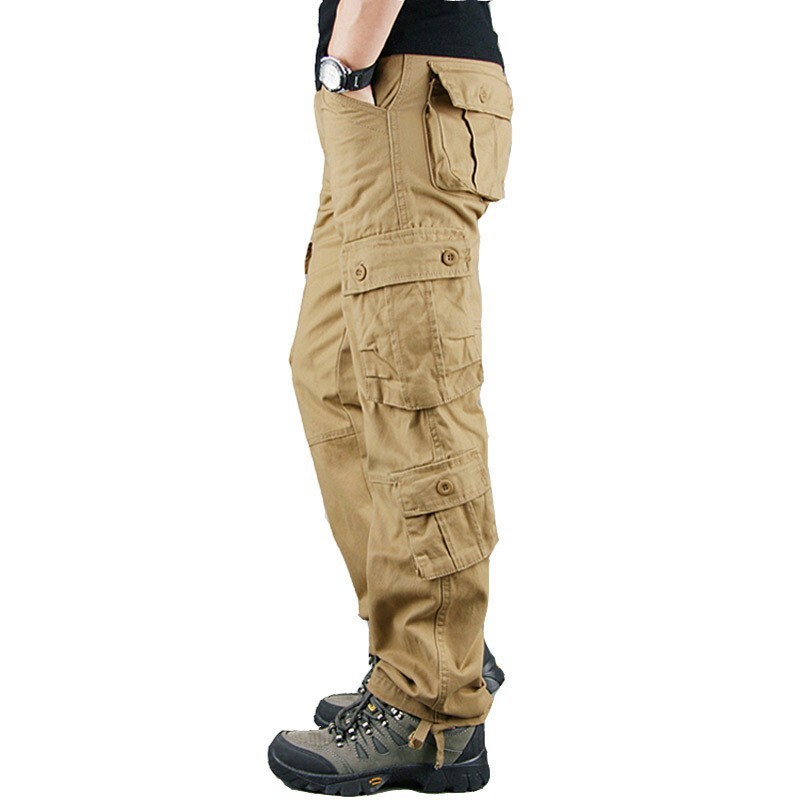 Mens Tactical Cargo Pants – Army Combat Work Pants Outdoor Hiking Durable Cotton