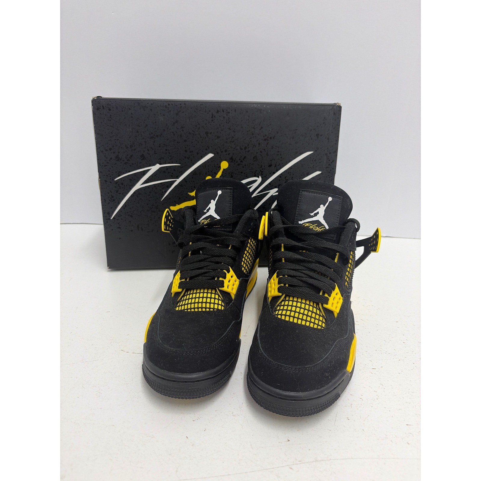 Jordan 4 Retro Thunder Black Tour Yellow Mens Basketball Shoes DH6927-017 US 8