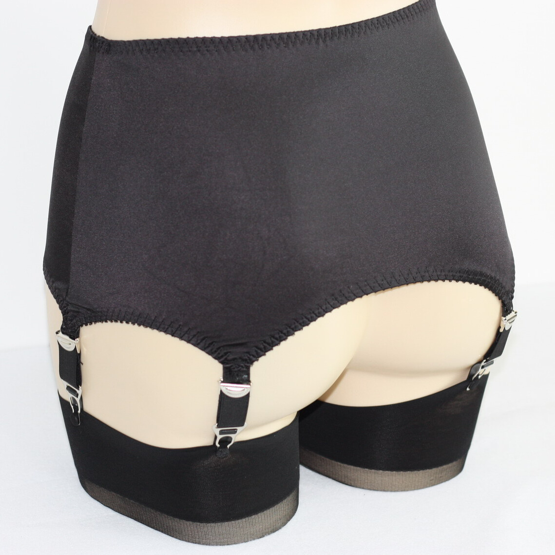 Sexy Wet Look Open Bottom Girdle Firm Shaping Girdle Garter Belt with 6 Straps