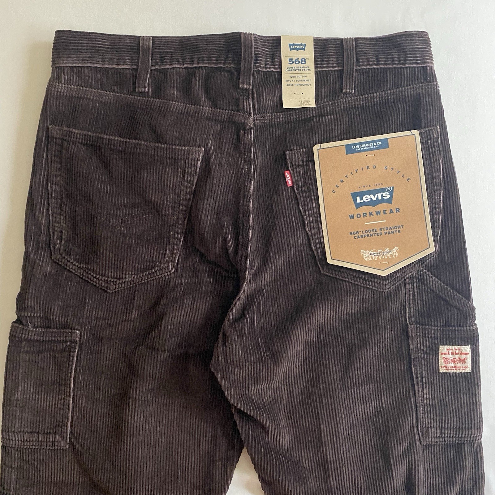 Levis 568 Loose Fit Corduroy Carpenter Pants Mens 31×32 Utility Work Skater Y2K