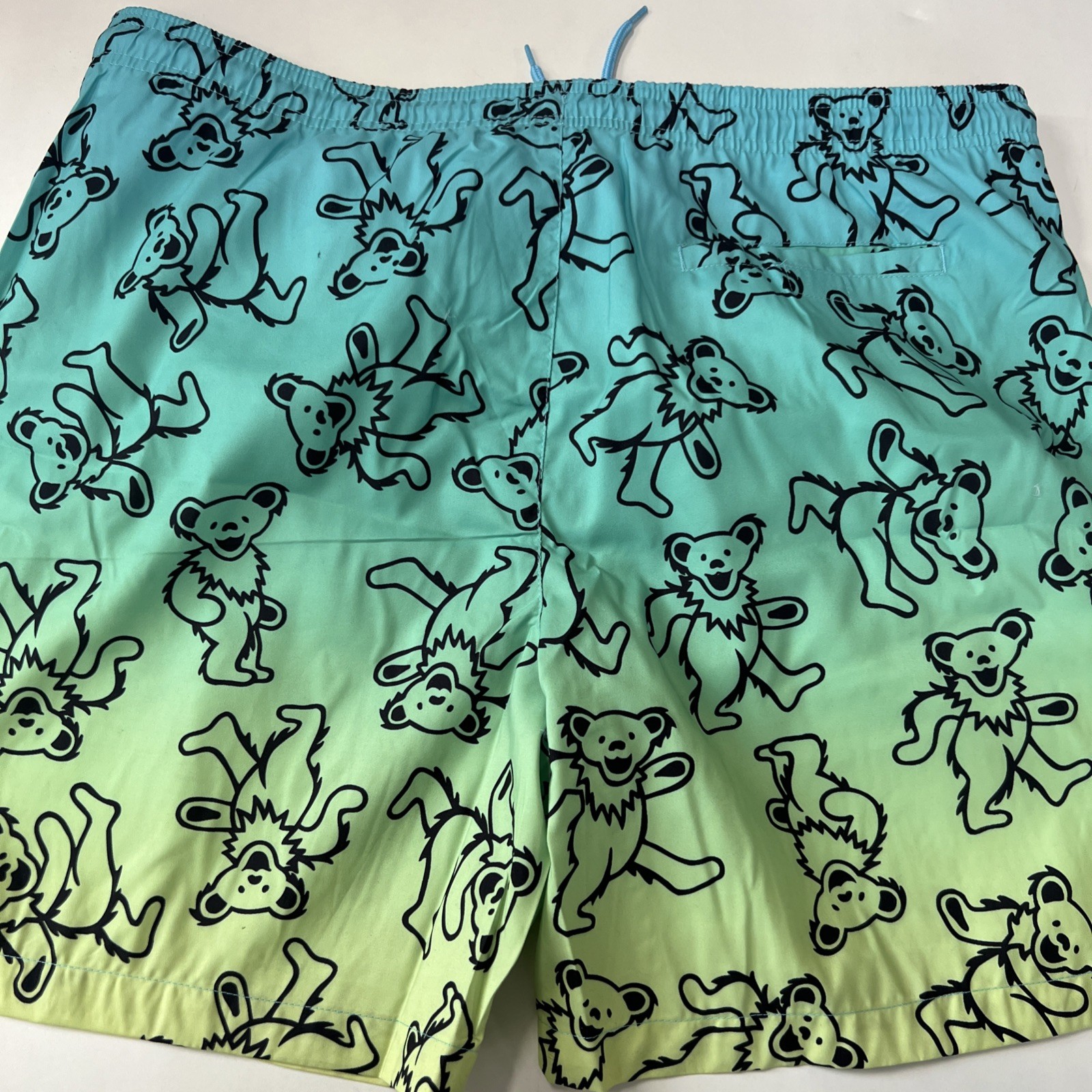 Grateful Dead Dancing Bears Ombre Swim Shorts Men’s Size Sz L Lined Pockets NEW