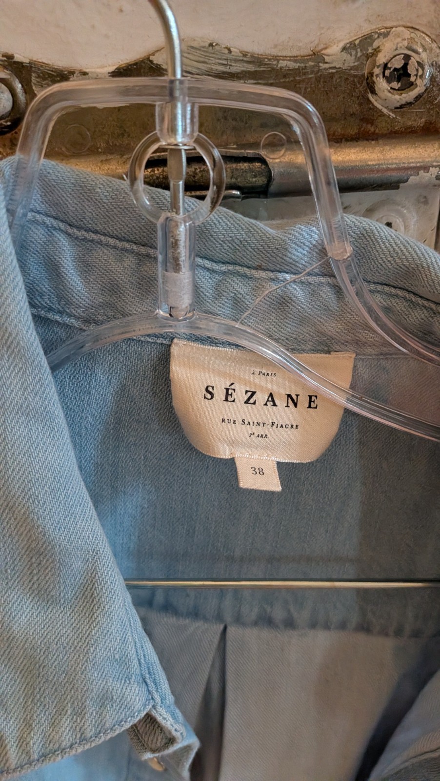 Sezane Max Shirt Light Denim Size 38 Button Down