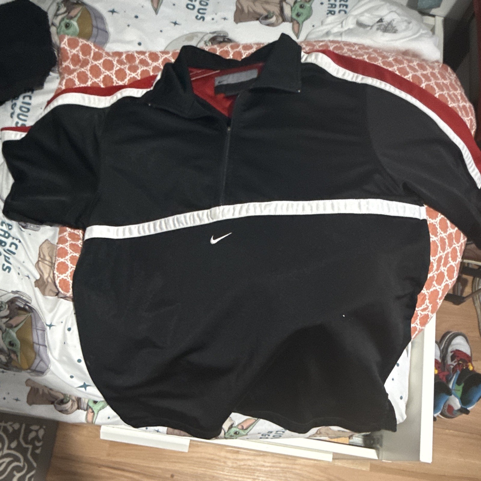 Vintage 90s Nike Tri-Color Center Logo 1/4 Zip Shirt Mens Size Medium