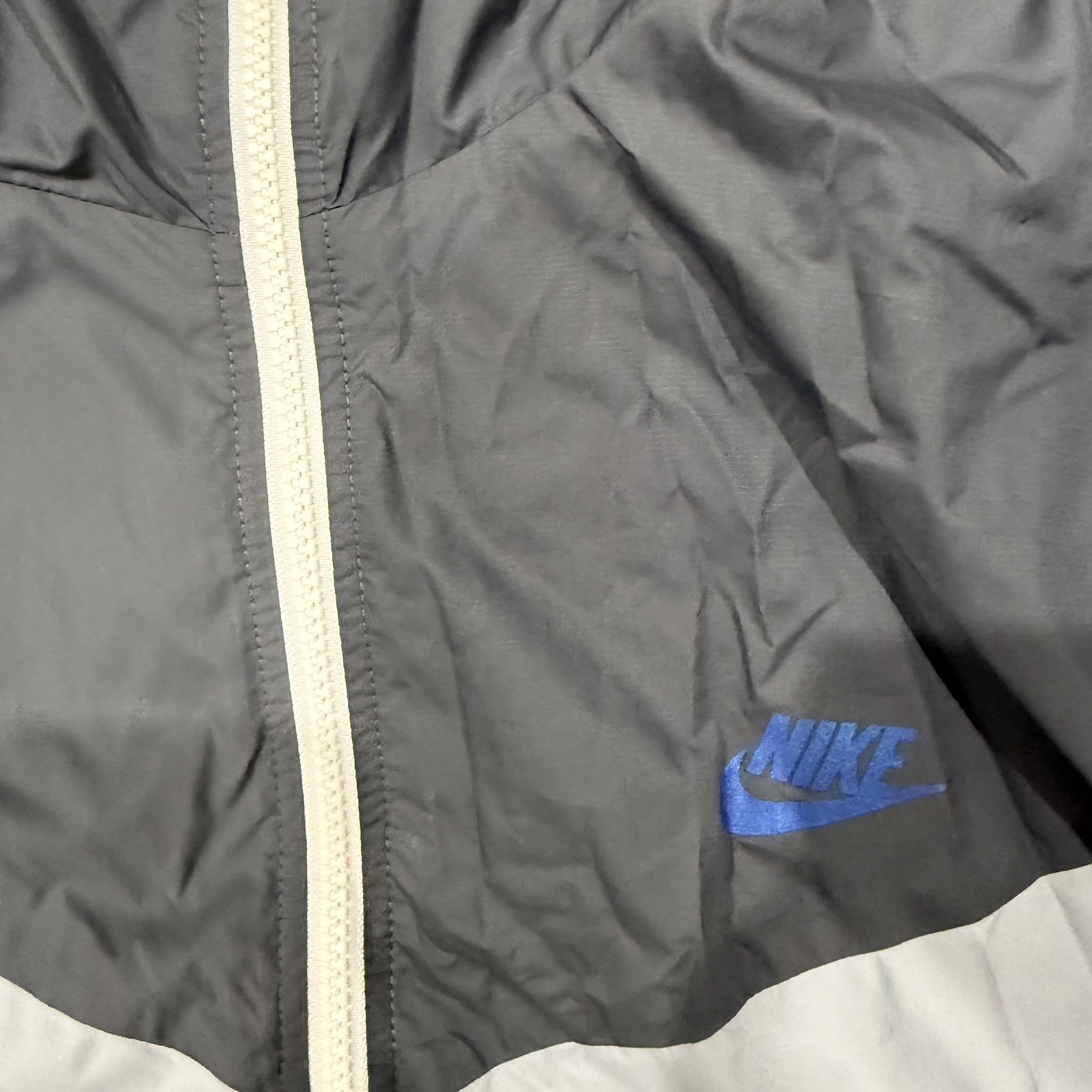 Nike Sportswear Windrunner Hooded Jacket Men M Gray Blue Zip Up Lightweight