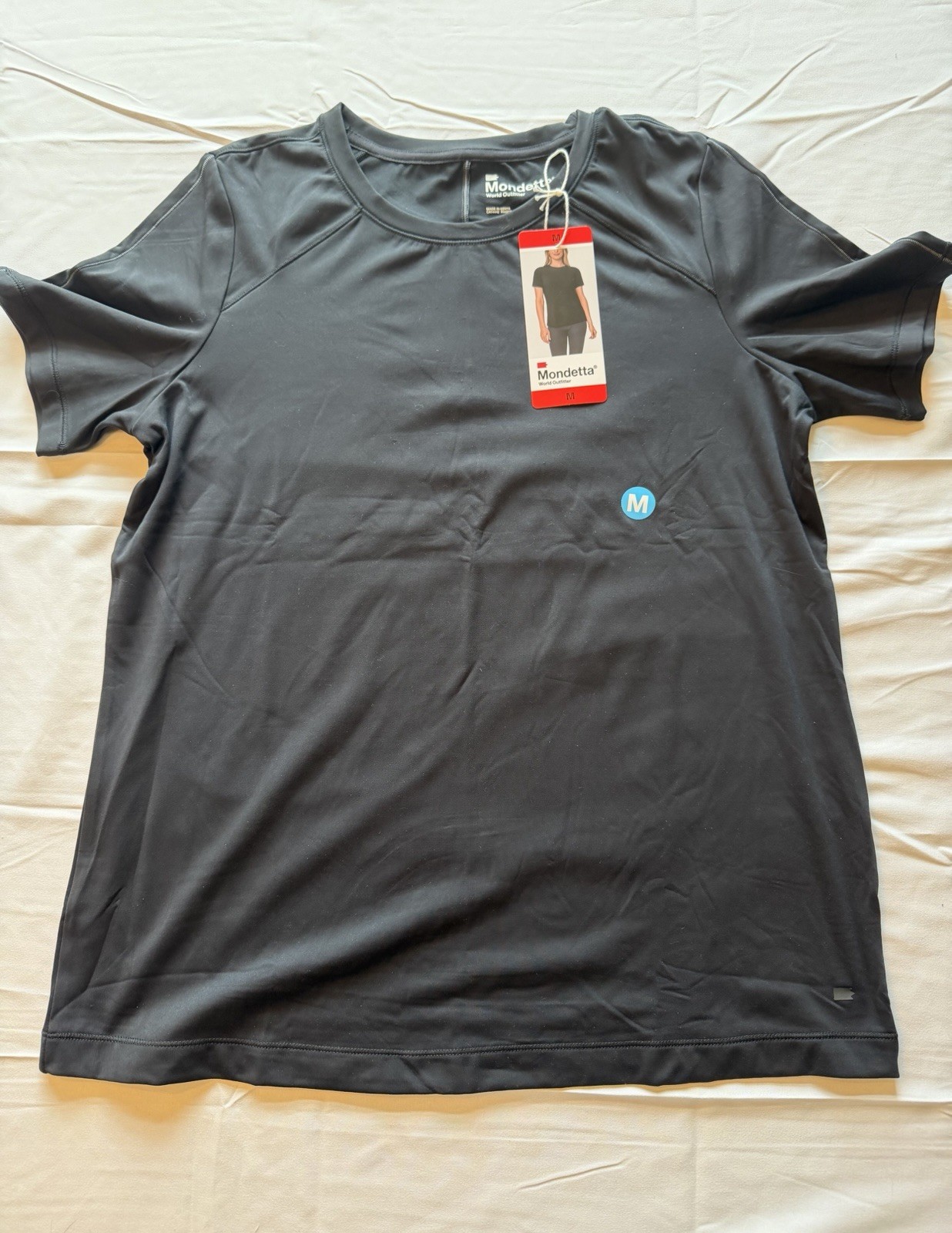 Mondetta World Outfitter Women’s Active Stretch Short Sleeve Tee Shirt Black-NWT