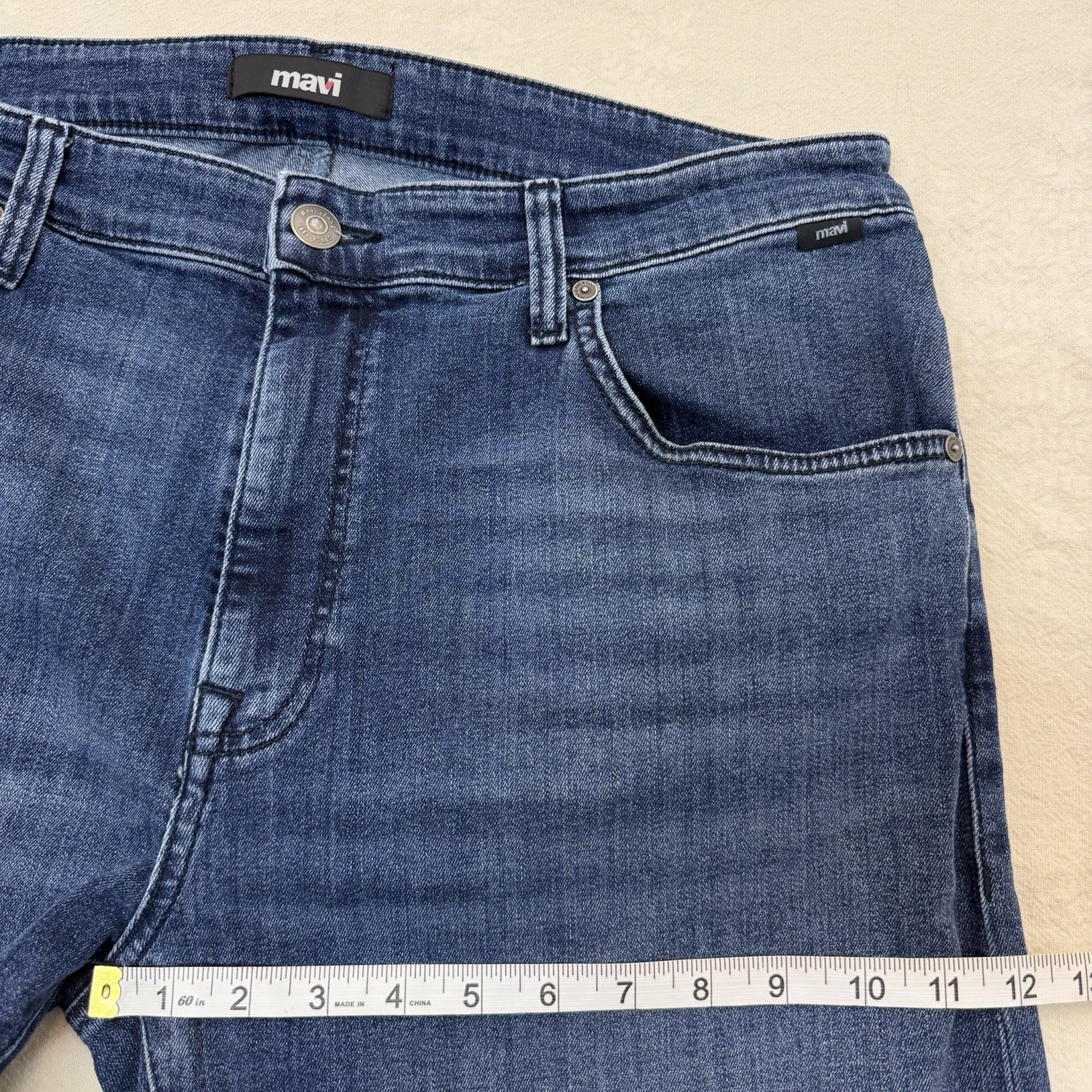 Mavi Zach Jeans Mens 36×30 Blue Straight Leg Stretch Denim Mid Rise Athletic