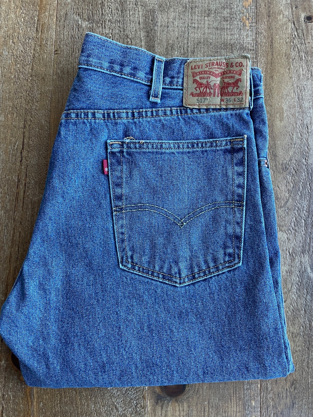 Levi Strauss 517 Boot Cut Blue Jeans Men’s Size W36 L32 Cotton
