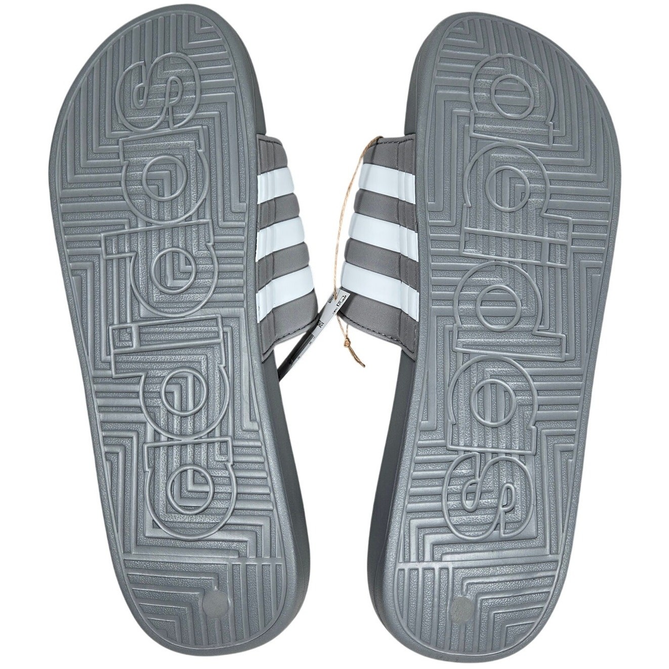 adidas ADISSAGE Adjustable Rubber Slides Gray/White Men’s 16 NIB