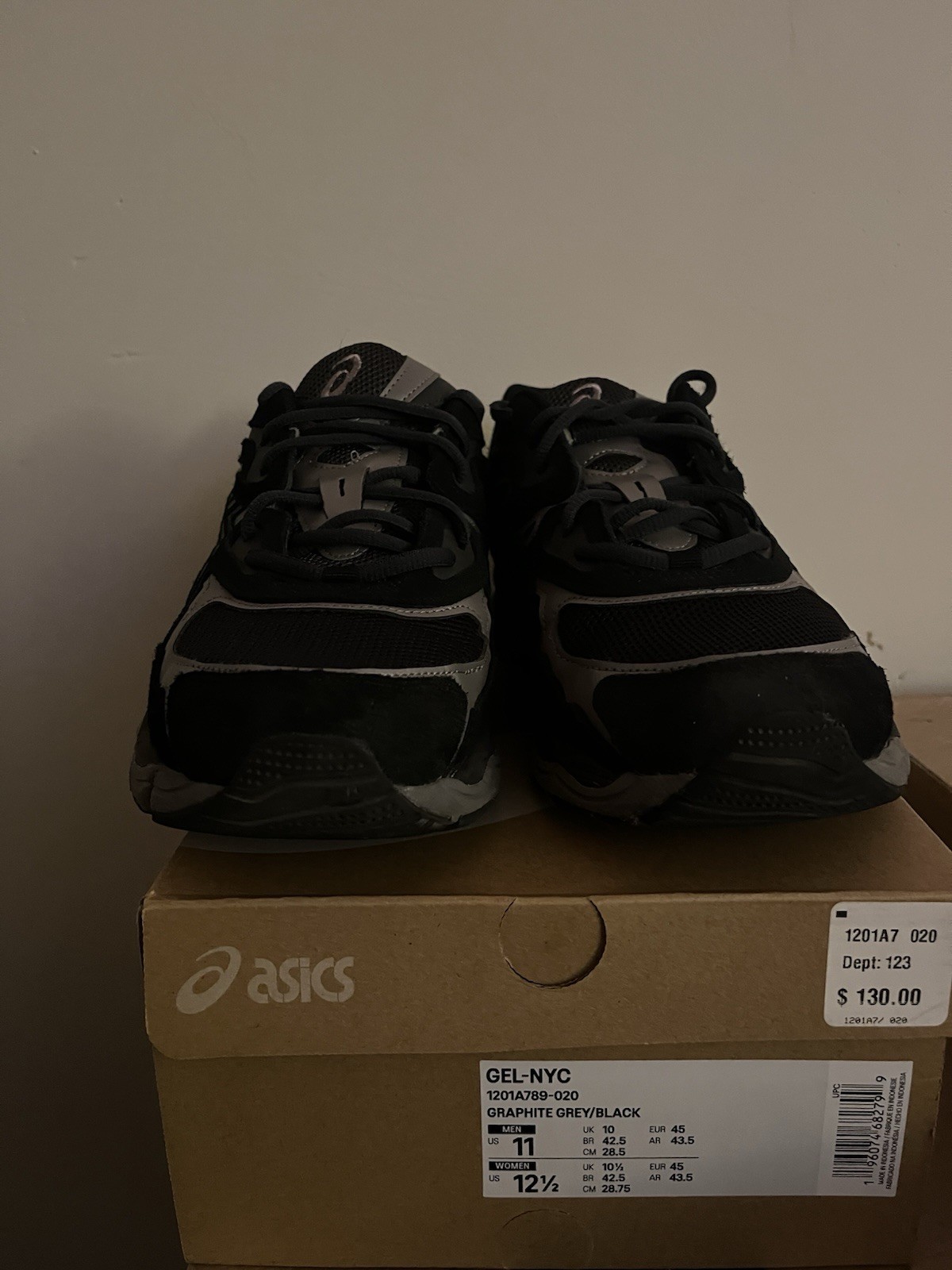 Size 11 – ASICS Gel NYC Graphite Grey Black