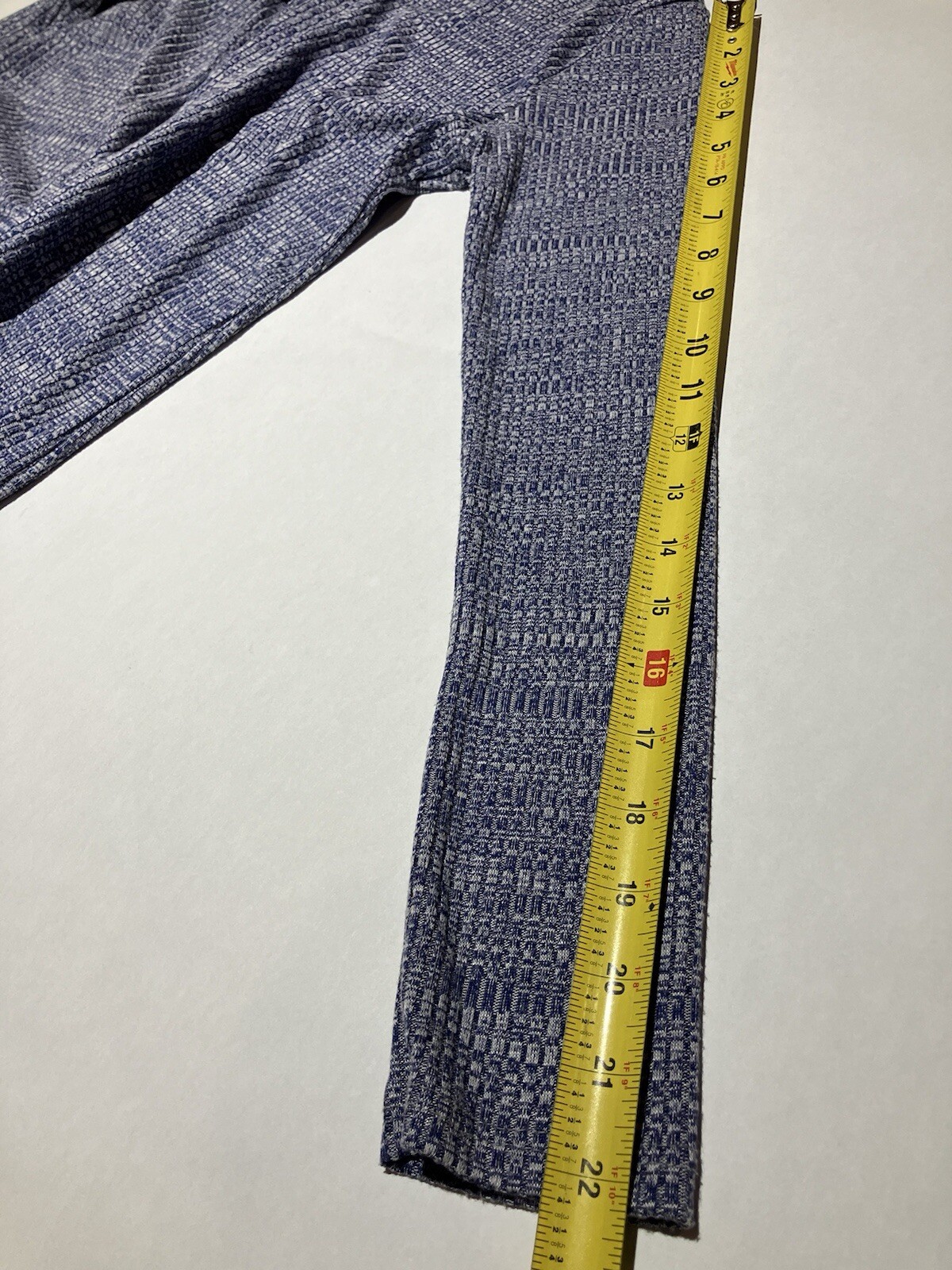 Olive Rae static blue open duster sweater pockets medium made in USA all seasons