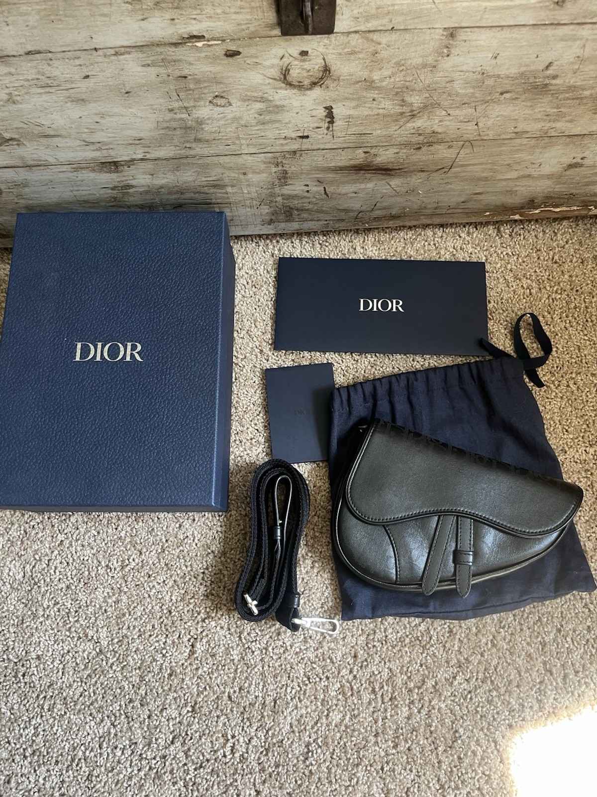 Dior Saddle Mini Galaxy Oblique Black Logo Pattern Men’s Crossbody Full Set