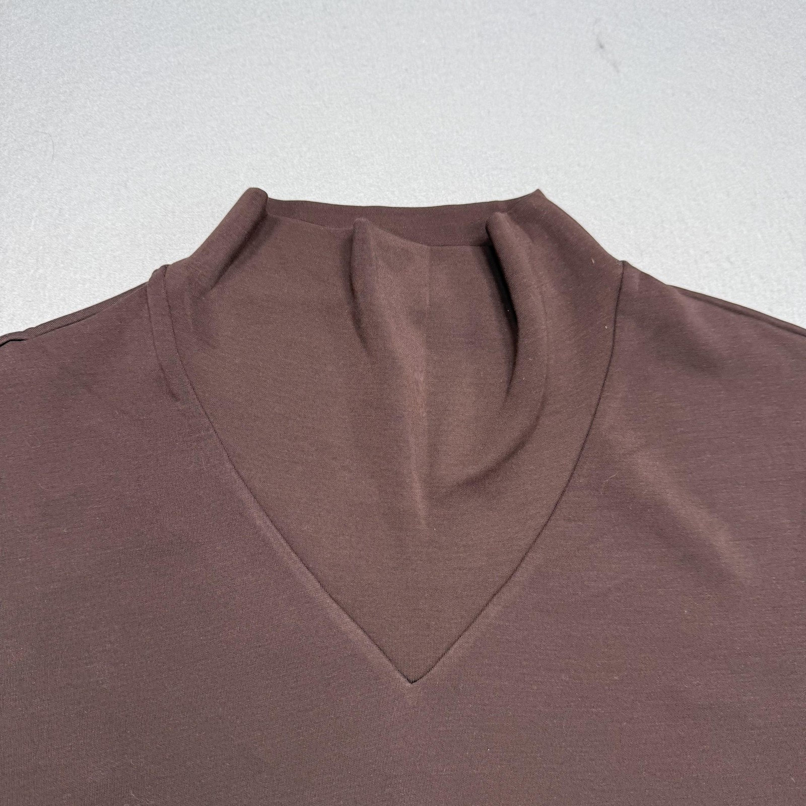 Varley Sweatshirt Womens XL Brown DoubleSoft Betsy Mock Neck Pullover VAR00797
