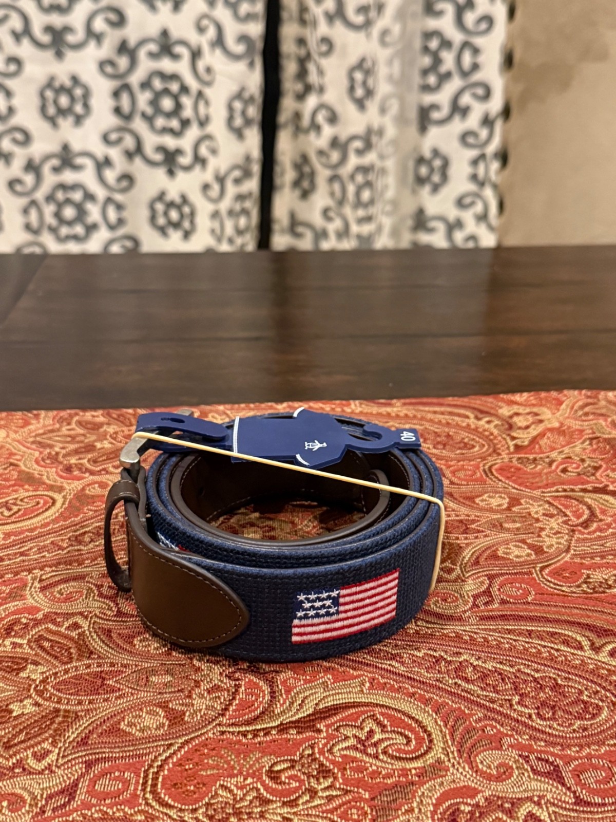 Penguin Men’s Size 40 Navy American Flag Belt MSRP $60