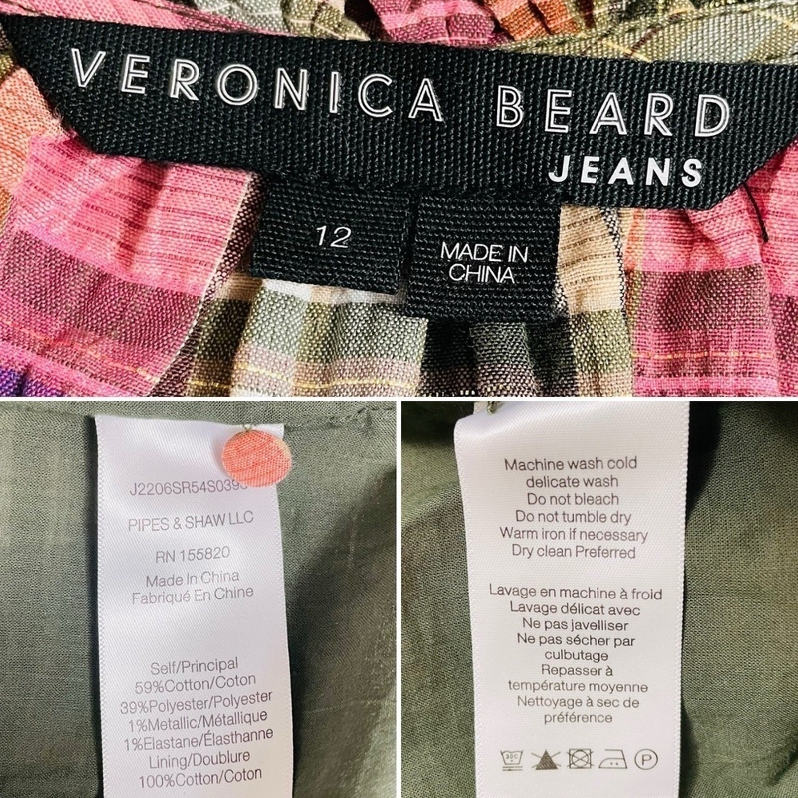 Veronica Beard Jeans Destiny Ruffled Metallic Checked Cotton Blend Mini Dress
