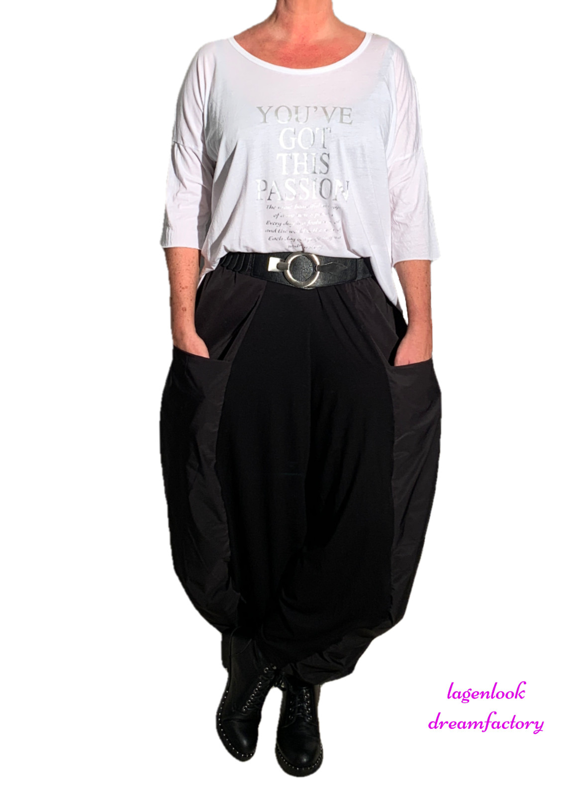 MYO Lagenlook Oversized Corner Balloon Trousers Jersey & Taffeta 44 46 48 50 52 54 56 56