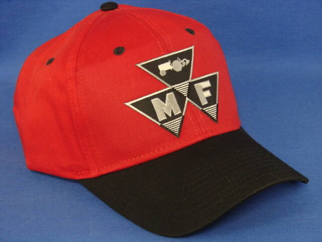 Massey Ferguson Hat – Black Red – Triangle Logo – Low Crown